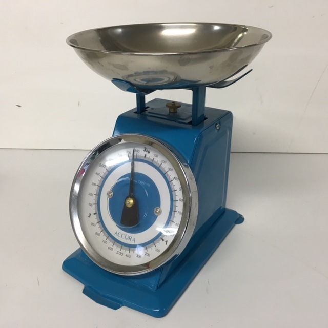 SCALES, Blue w Chrome Dish